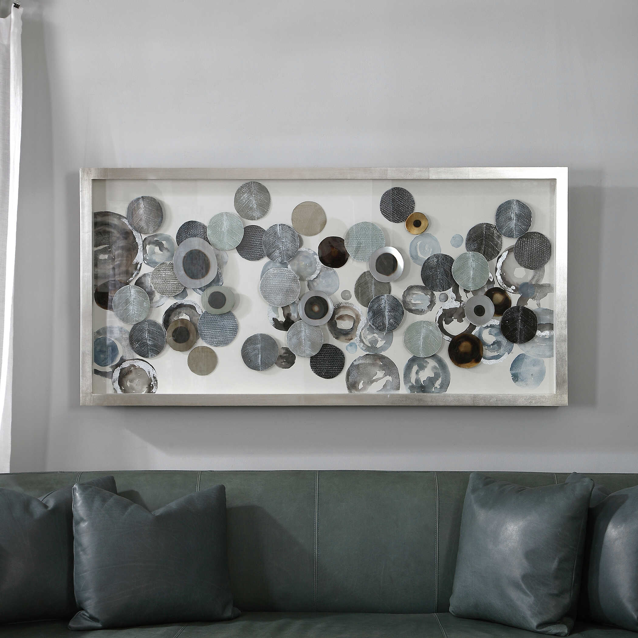 Kella Modern Shadow Box, Sculptural Wall Art by Uttermost, 58.5" width x 28.5" height x 2.2" depth View 6