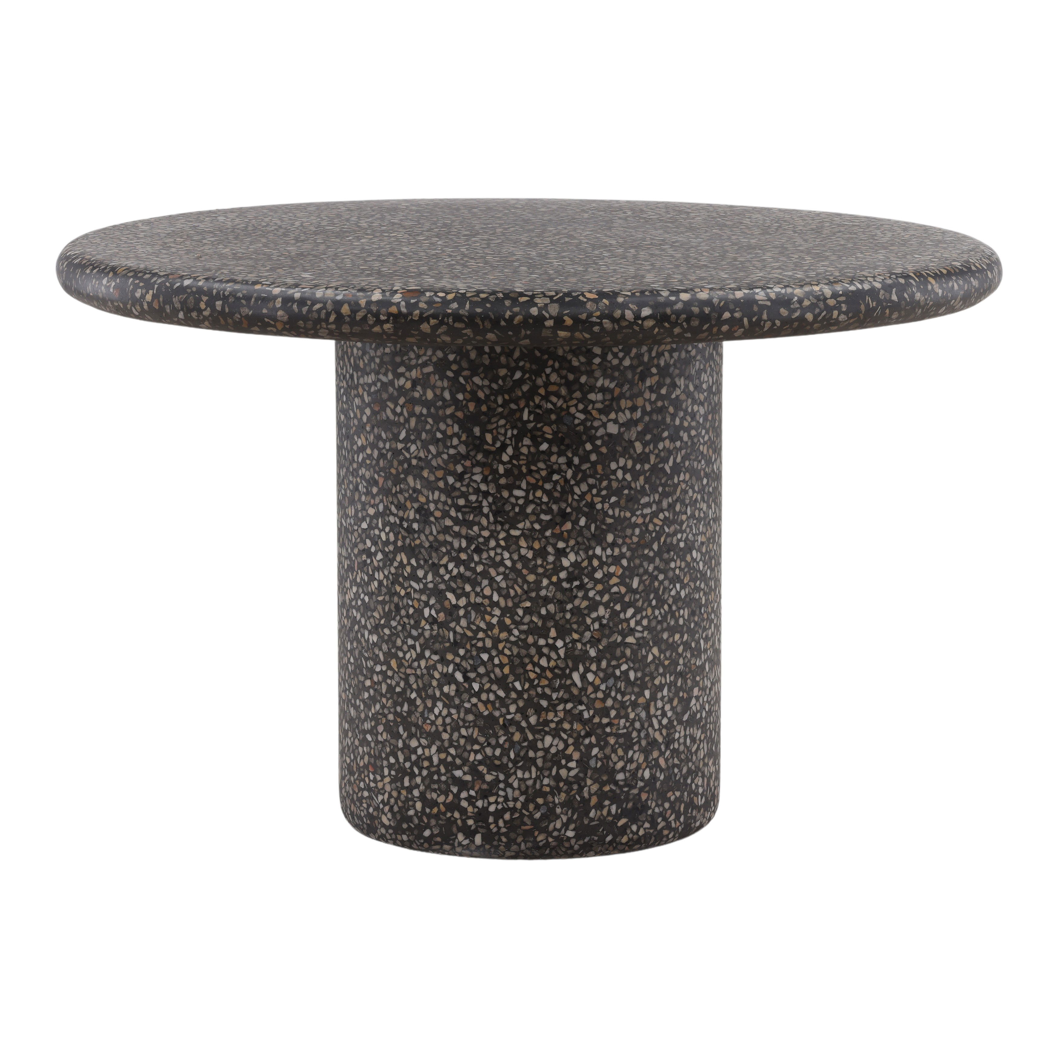 Cassius Outdoor Dining Table Black, by Dovetail, 48" width x 30.5" height x 48" diameter x 48" depth View 1