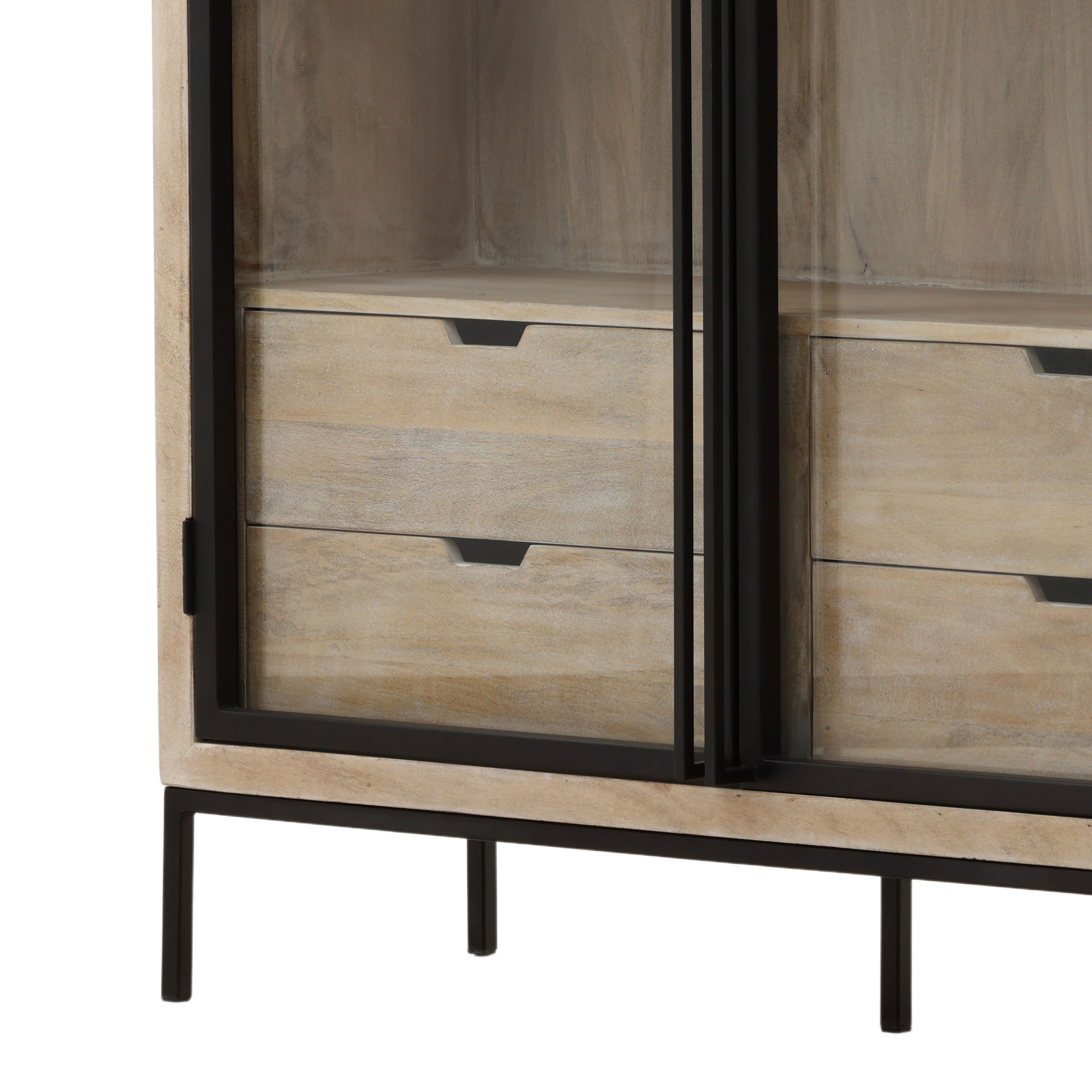 Fairbanks Cabinet Natural, Cabinets & Sideboard by Dovetail, 48" width x 78" height x 16" depth View 6