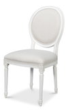 Hugo Oval Side Chair  Cortina White, by Sarreid, 1'11" length x 1" width x 3'2" height thumbnail 1