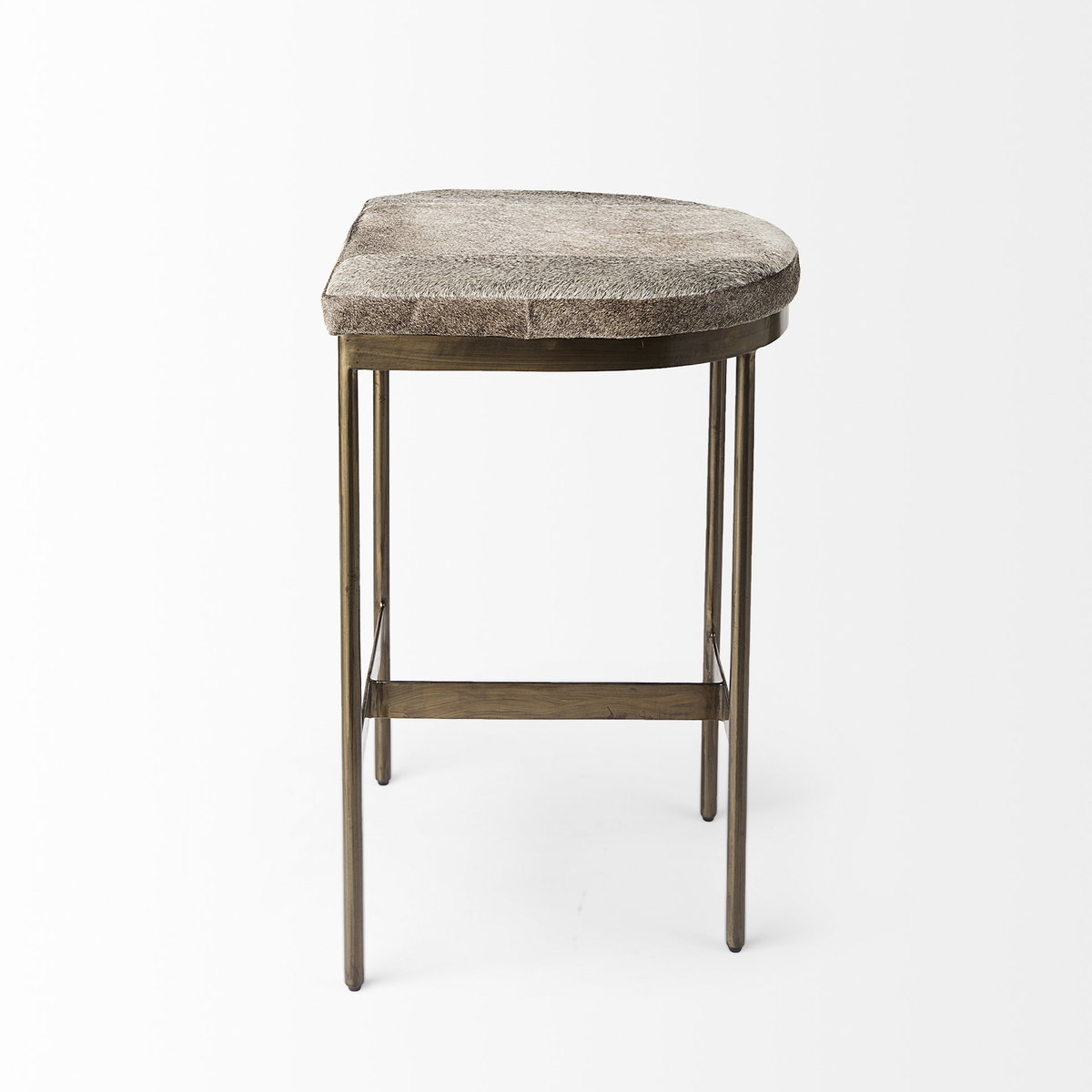 Millie Backless 26.25in Seat Counter Stool | Gray Hair-On-Hide, Counter & Bar Stool by Mercana, 16.75" length x 17.75" width x 26" height View 8