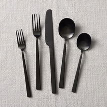 Online Designer Kitchen Kanto Flatware, 20-Piece, Black Satin