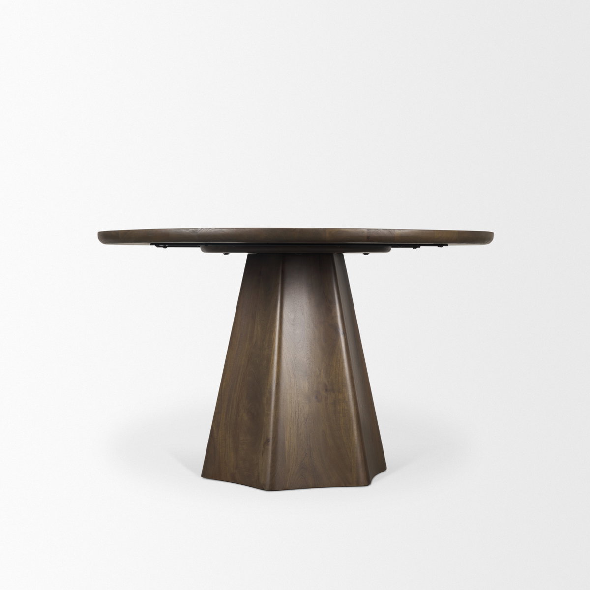 Jovani 48' Round Pedestal Dining Table | Modern | Dark Brown Wood | Seats 4, by Mercana, 48" length x 48" width x 30" height View 7
