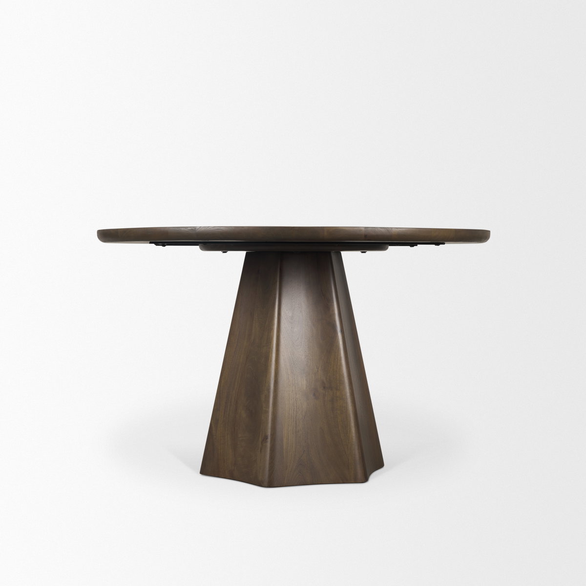 Jovani 48' Solid Dark Brown Mango Wood Round Dining Table, by Mercana, 48" length x 48" width x 30" height View 7
