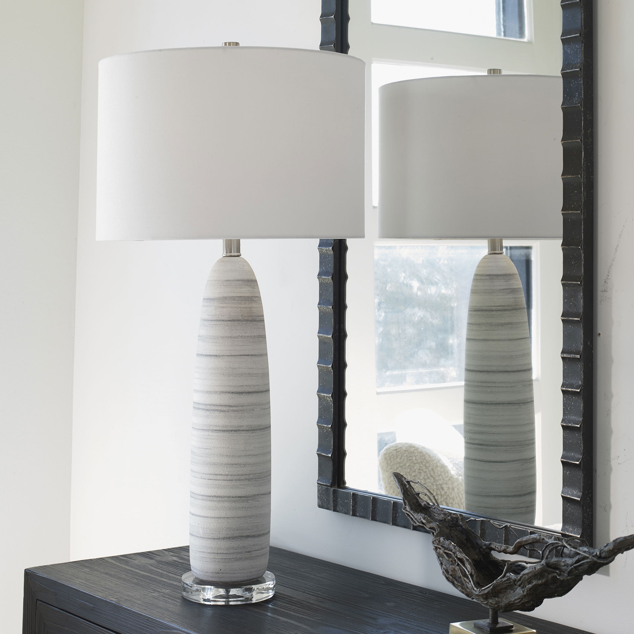 Levadia Matte White Table Lamp large image 