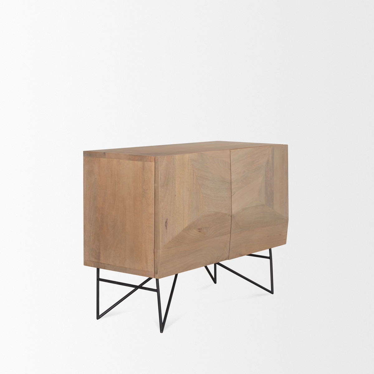 Darwin Light Brown Wooden 2 Door with 2 Shelves Accent Cabinet, Cabinets & Chest by Mercana, 44" length x 17.5" width x 30" height View 7