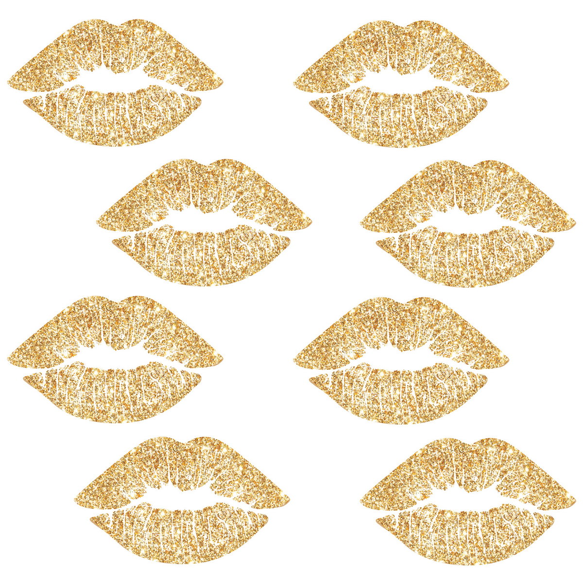 Lip Wall Decals With Glitter, by York Wall, 1'4.8" length x 9" width x 0.02" depth