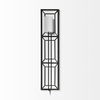 Noah 12.2x55 Black Metal with White Fabric Shade Rectangular Wall Sconce thumbnail 1