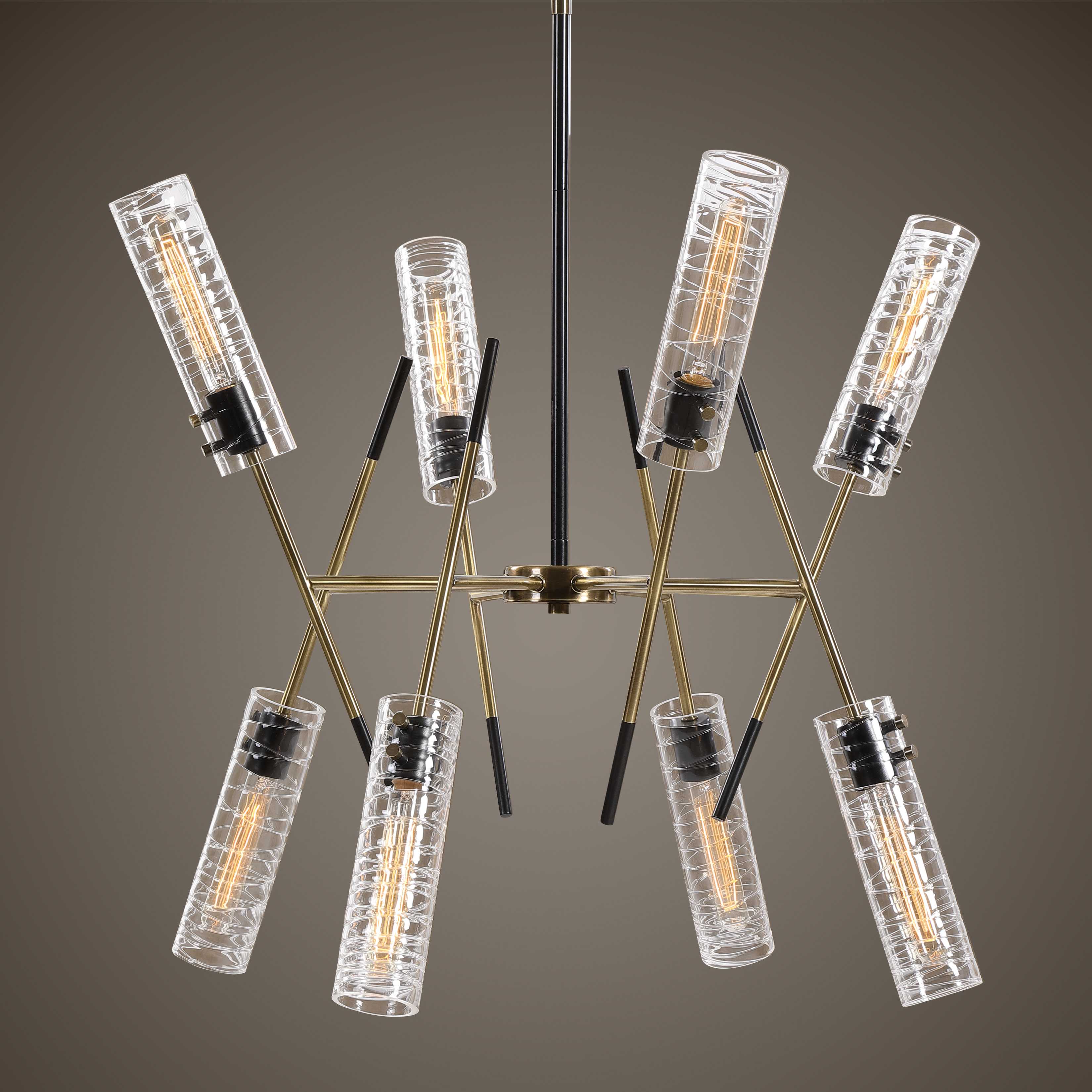 Telesto 8 Light Linear Pendant, Ceiling Light by Uttermost, 32" width x 27" height x 32" diameter x 32" depth View 2