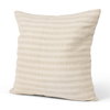 Jace 22x22 Cream/Beige Stripe Linen-Cotton Square Pillow Cover, Decorative Pillow by Mercana, 22" length x 22" width x 0.2" height thumbnail 1