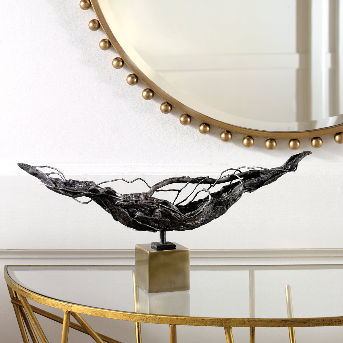 Tranquility Abstract Sculpture, Decorative by Uttermost, 19.25" width x 8.5" height x 3.5" depth View 2