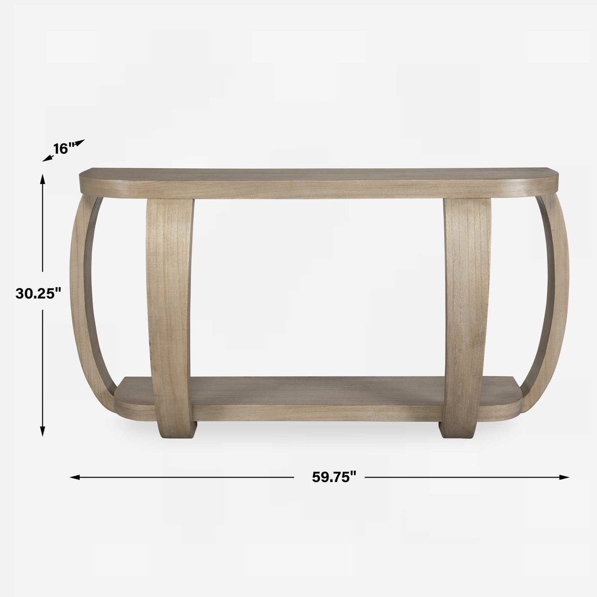 Adona Wood Console Table, by Uttermost, 59.75" width x 30.25" height x 16" depth View 3