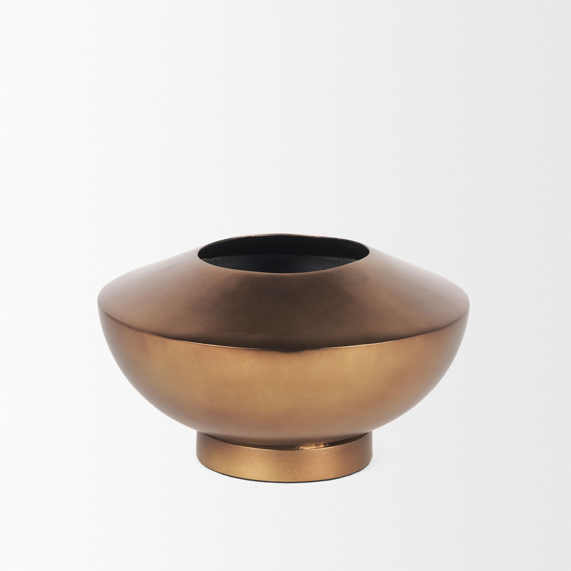 Quiana Medium Textured Gold Metal Vase, by Mercana, 8.25" length x 8.25" width x 4.75" height View 6
