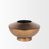 Quiana Medium Textured Gold Metal Vase, by Mercana, 8.25" length x 8.25" width x 4.75" height thumbnail 6