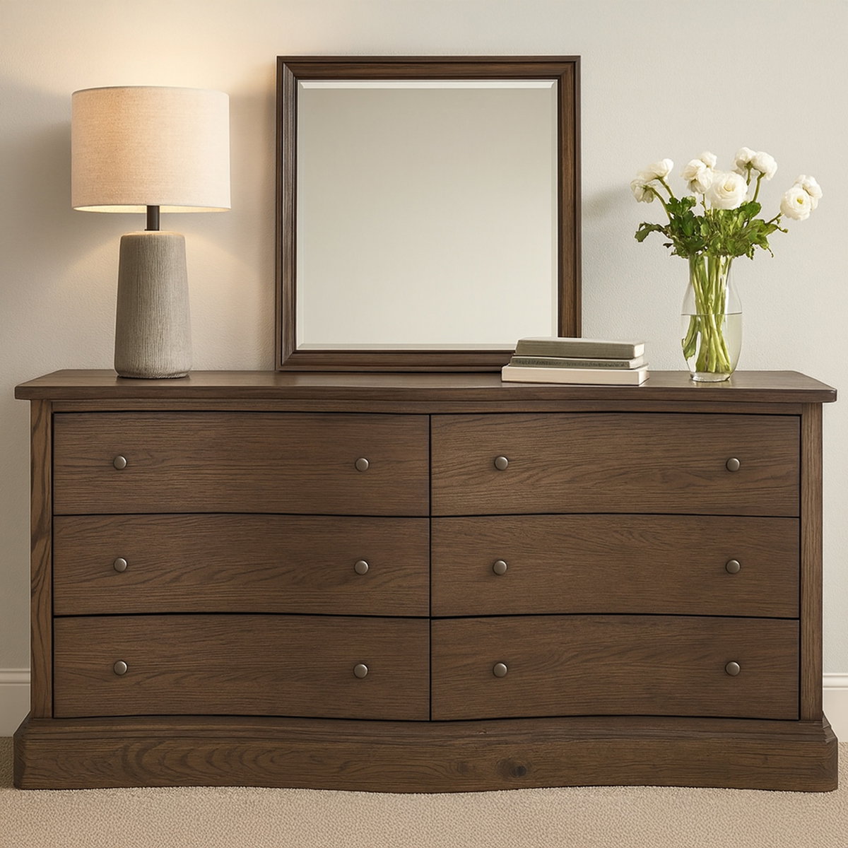 Clarence 6 Drawer Dresser Warm Brown, by Moe's Home, 72" width x 32" height x 18" depth View 7
