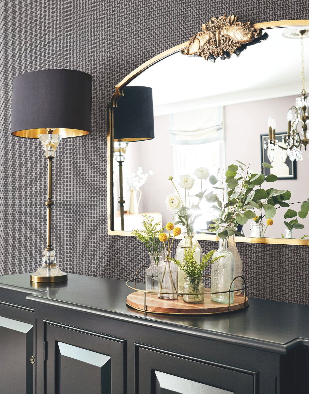 Cottage Basket Black Wallpaper, by York Wall, 24' length x 3' width x 0.02" depth View 2