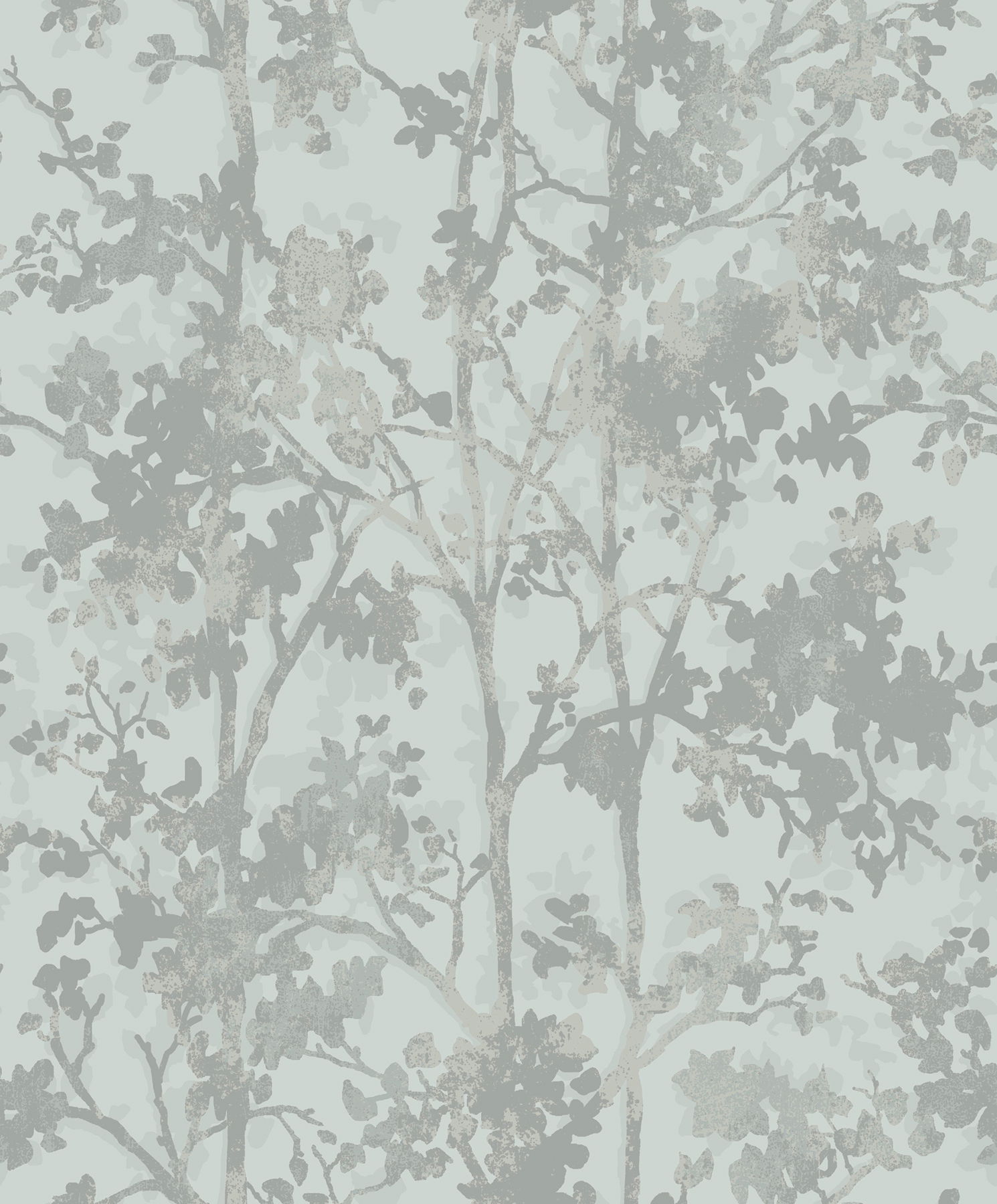 Shimmering Foliage Spa & Silver Wallpaper large image 