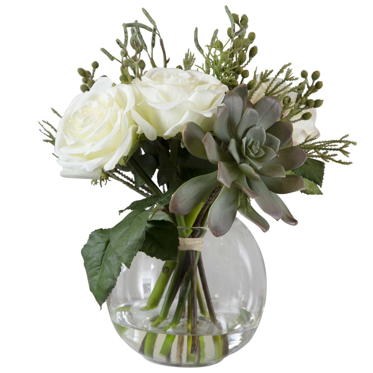 Belmonte Floral Bouquet & Vase, Artificial Plants & Flower by Uttermost, 14" width x 13" height x 12" depth View 4