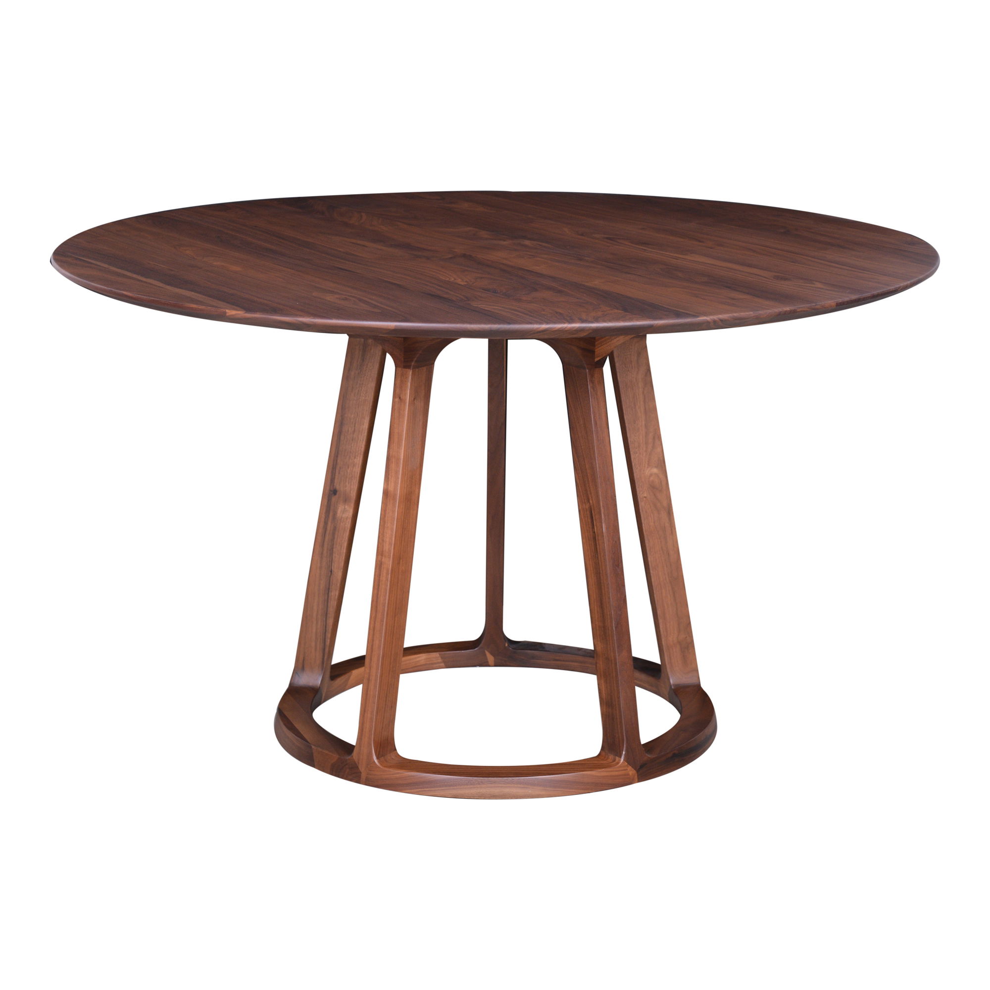 Aldo Round Dining Table Walnut, by Moe's Home, 47" width x 30" height x 47" depth View 1