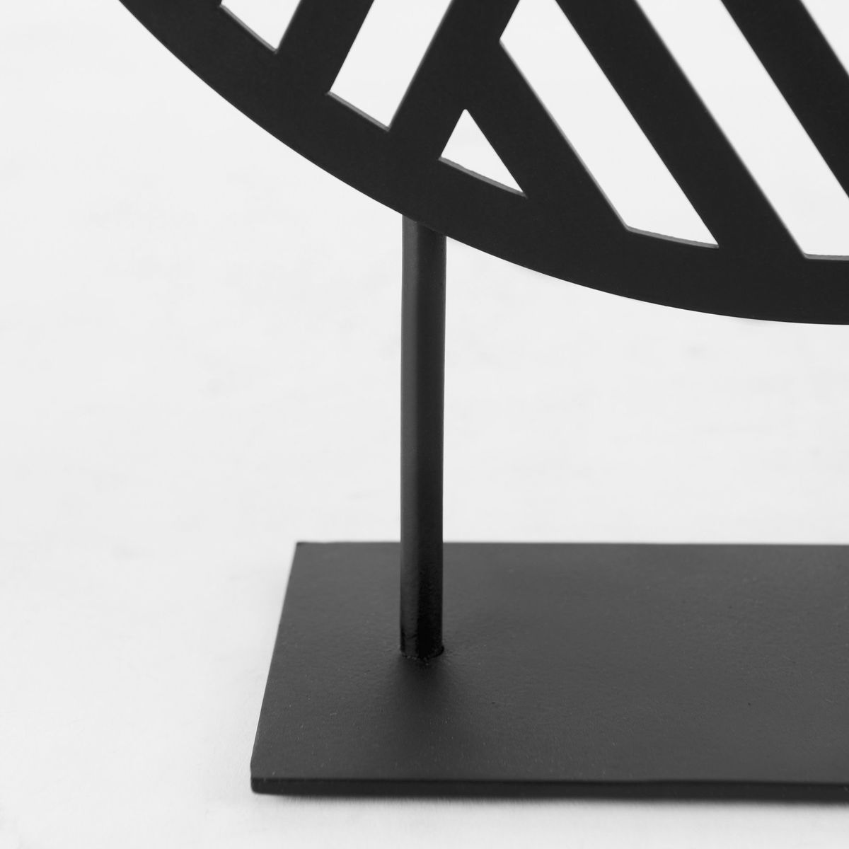 Micra  Matte Black Metal Decorative Object on a Stand, by Mercana, 11.02" length x 2.99" width x 13.39" height View 11