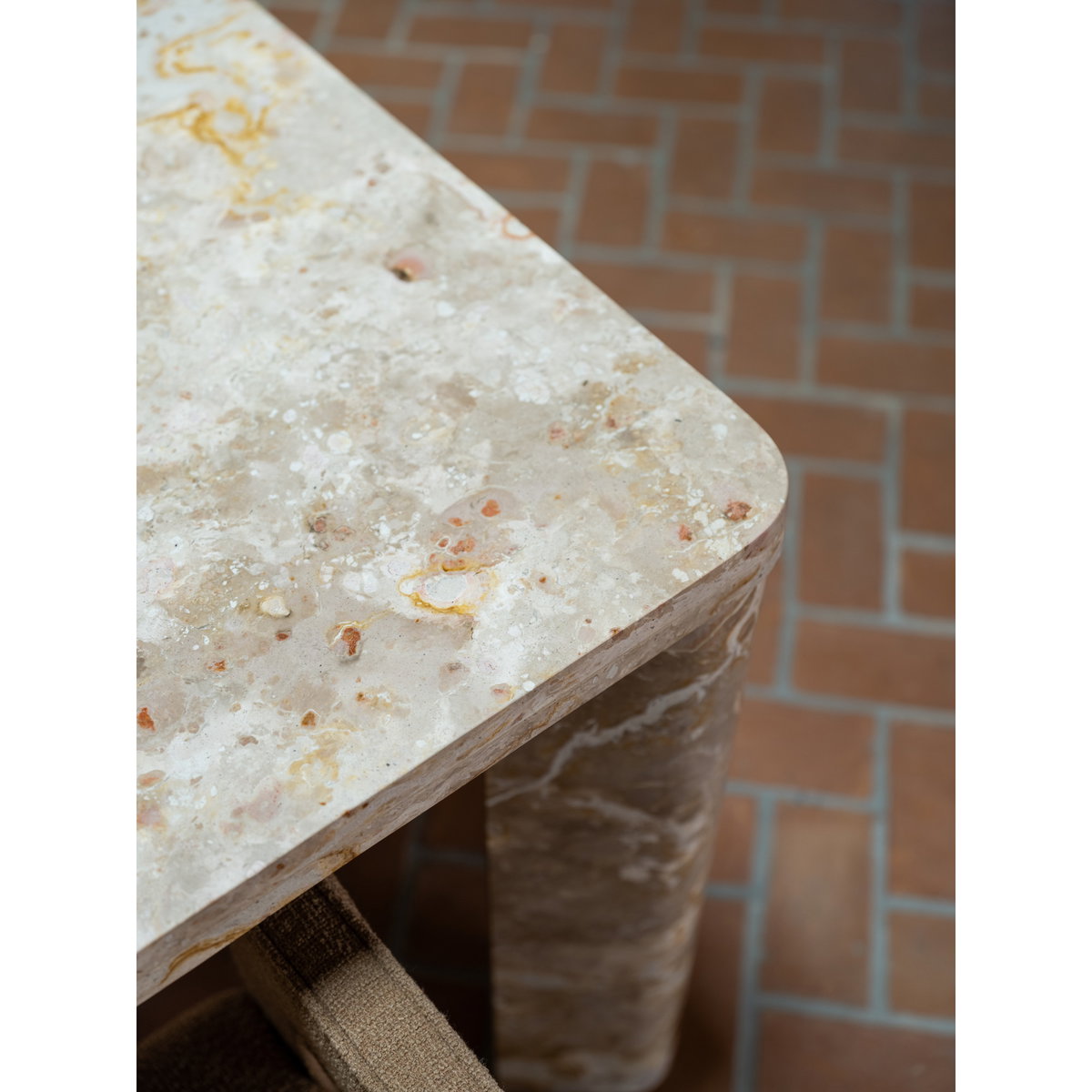 Segment Dining Table Panther Stone Beige, by Moe's Home, 72" width x 30" height x 39" depth View 7