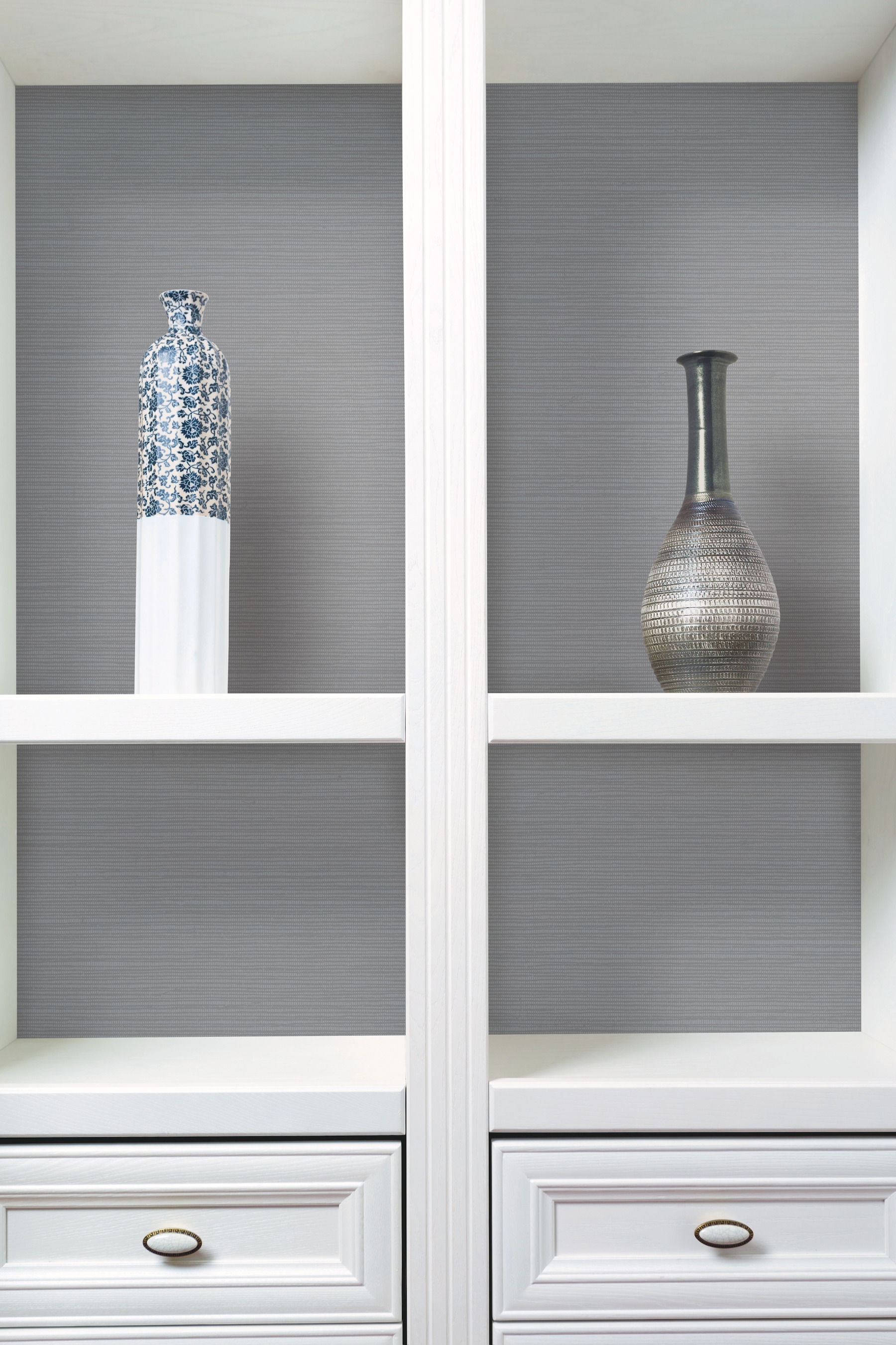 Shining Sisal Grey Metallic Wallpaper large image 