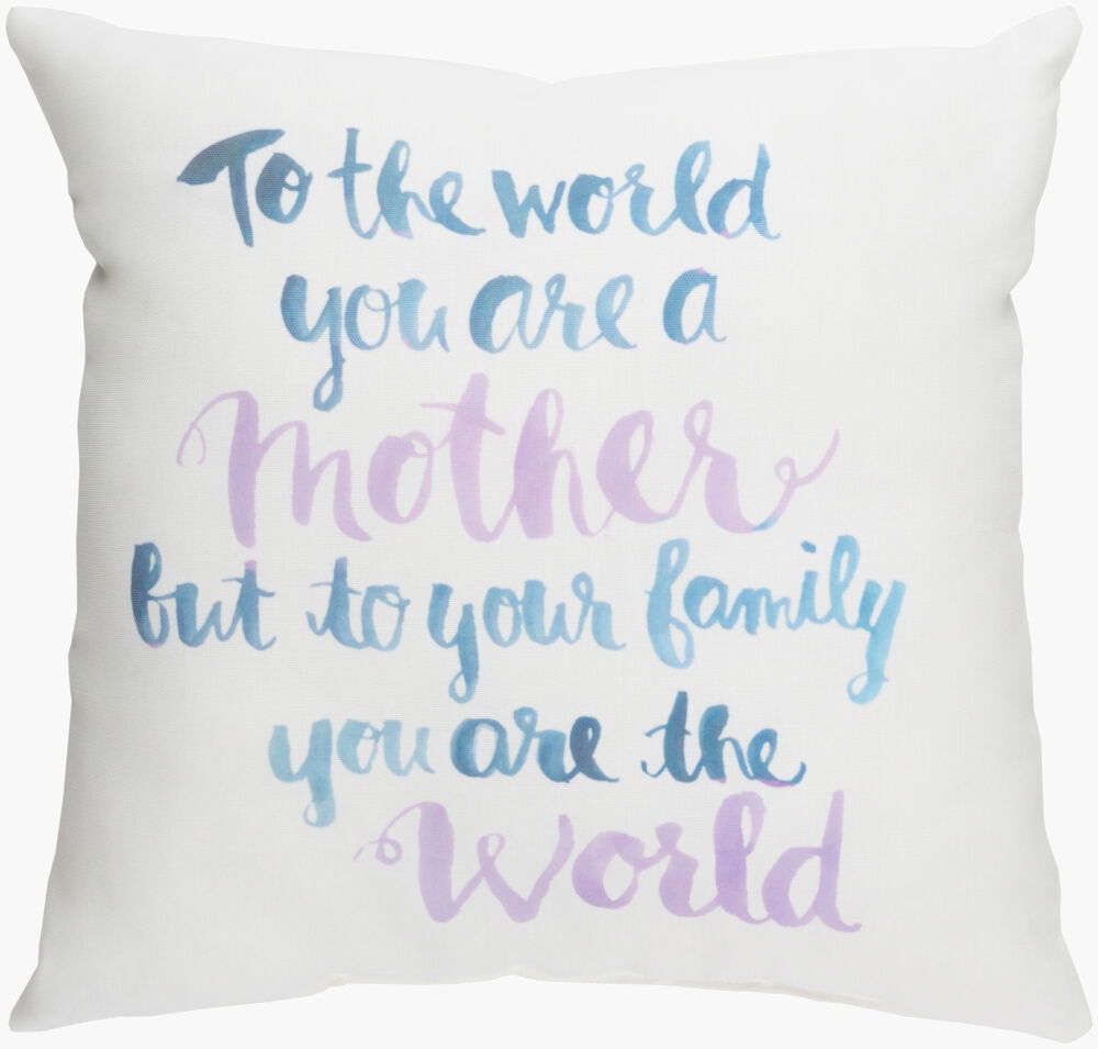 You're The World Accent Pillow, Decorative Pillow by Surya, 18" length x 18" width