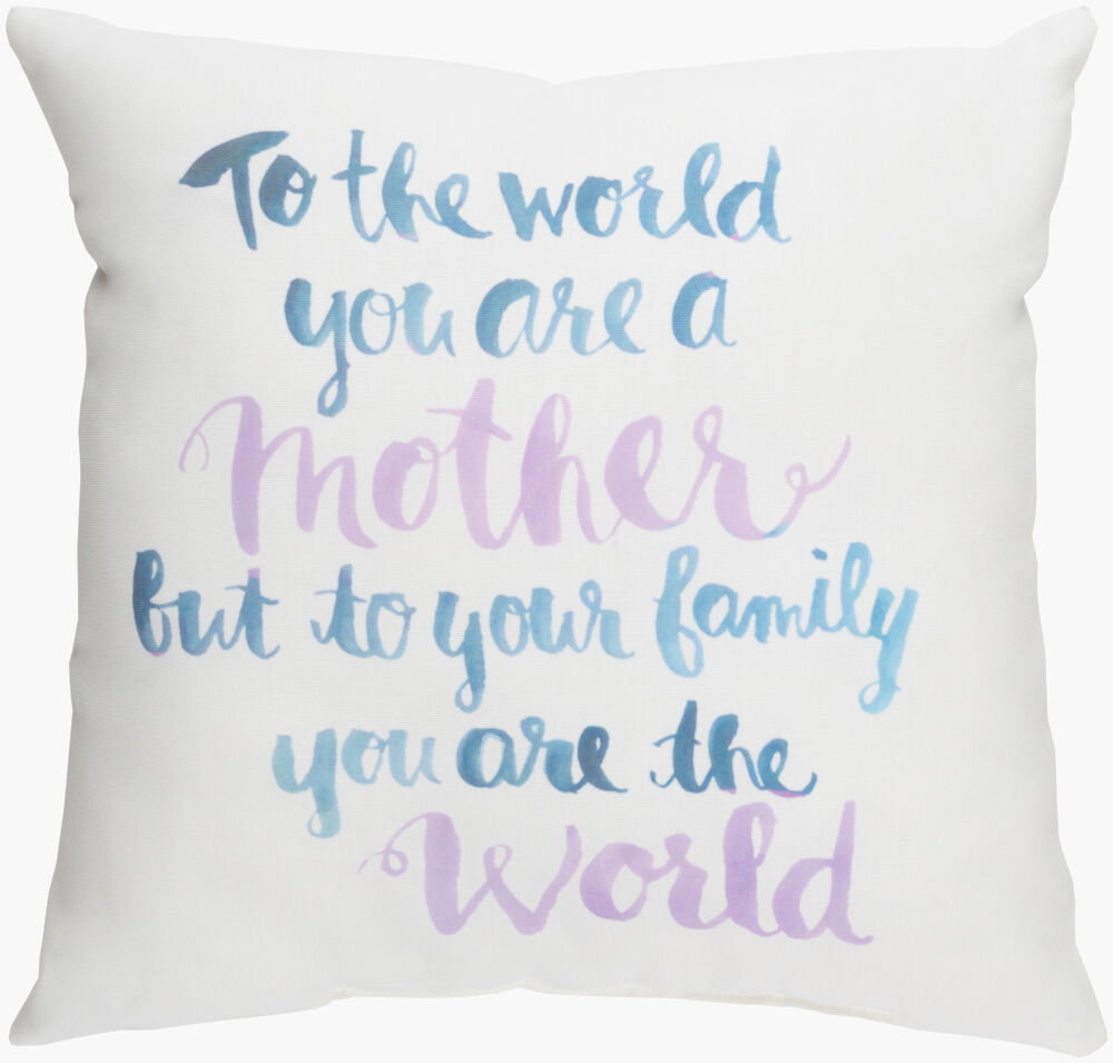 You're The World Accent Pillow, Decorative Pillow by Surya, 20" length x 20" width