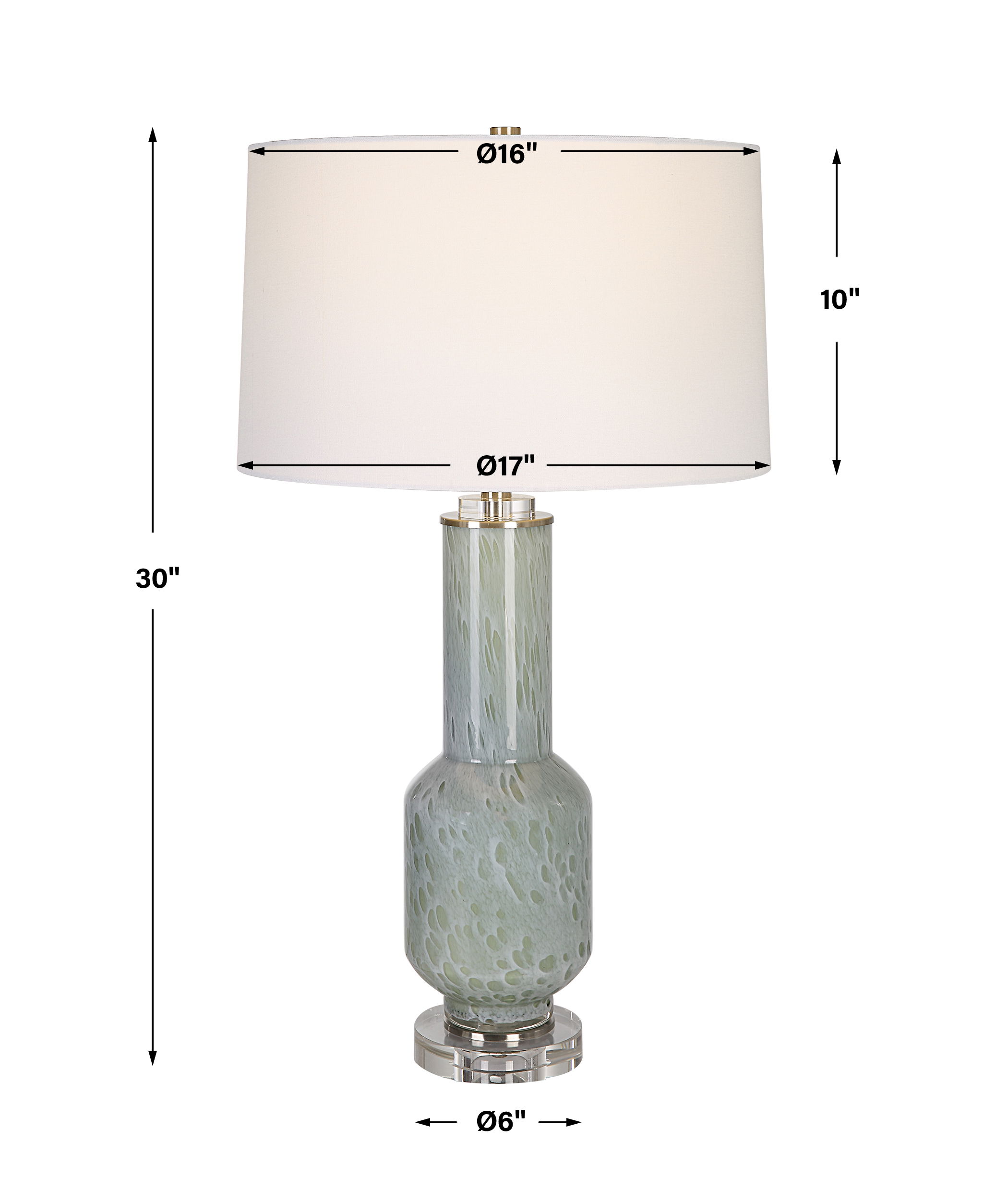 Imperia Aqua Gray Table Lamp, by Uttermost, 17" width x 30" height x 17" depth View 3