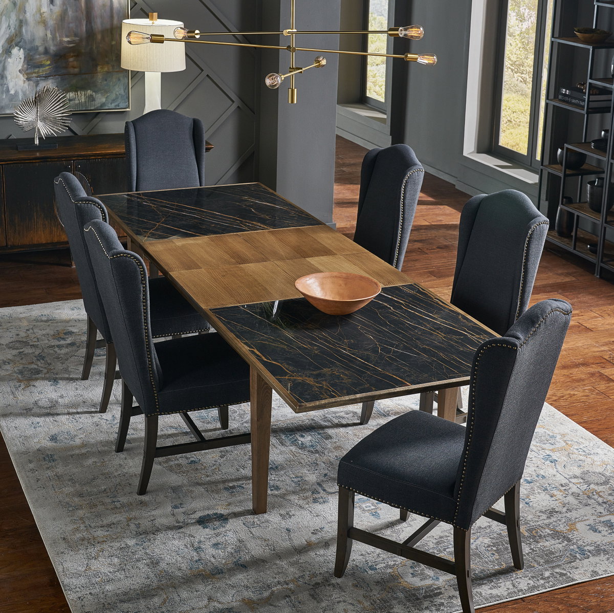 Butterfly Dining Table, by Sarreid, 3'5" length x 6'9" width x 2'6" height View 4
