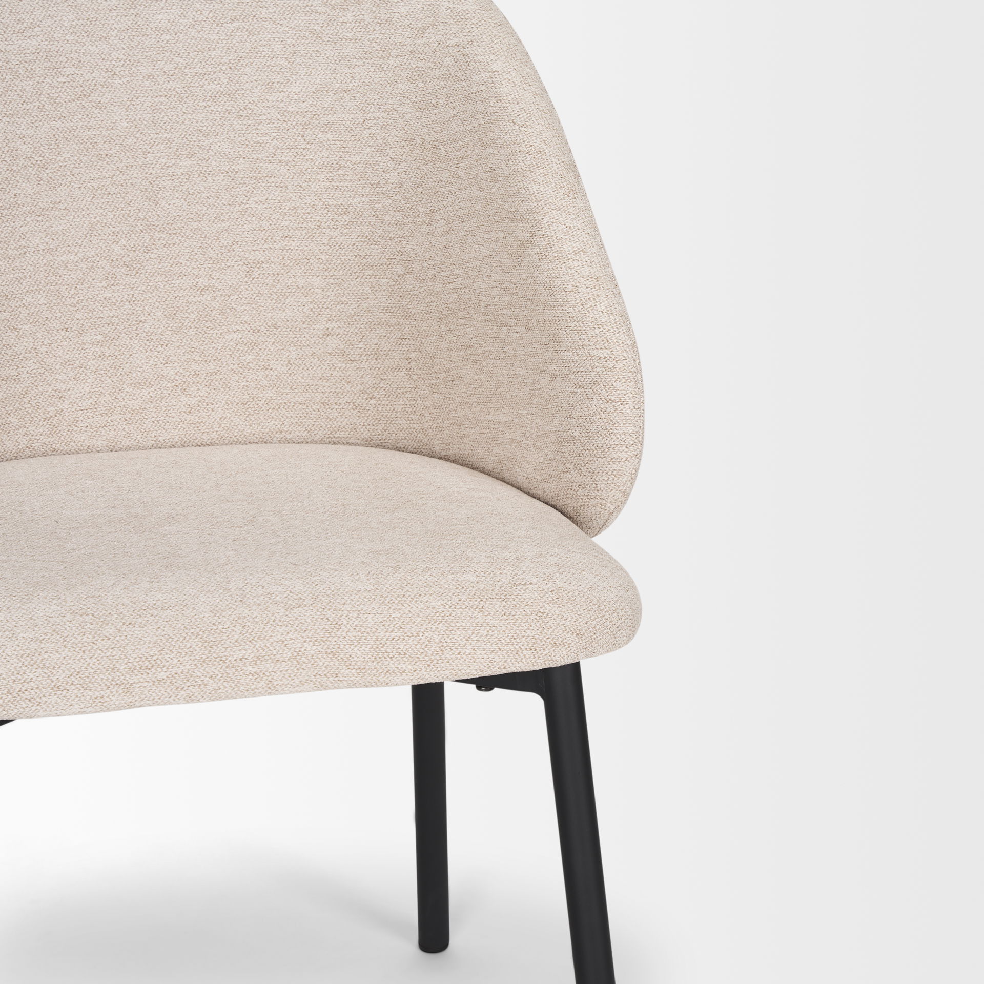Shannon Dining Chair with Oatmeal Fabric & Matte Black Metal large image 