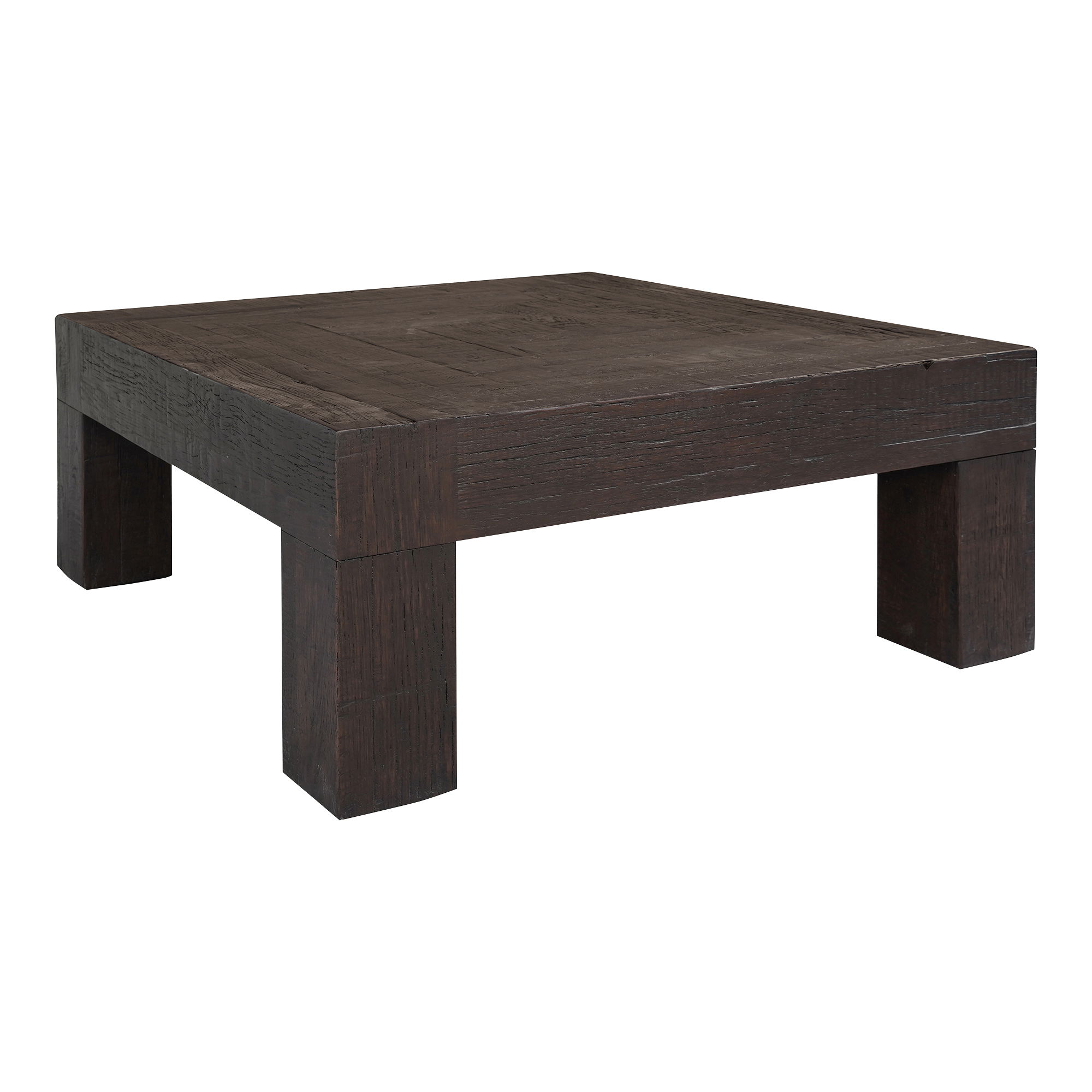 Evander Coffee Table Rustic Brown, by Moe's Home, 39.5" width x 16.5" height x 39.5" depth View 2