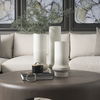 Tovah Small Textured White with Gold Metal Vase thumbnail 2