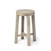 Brahma Backless 26in Seat Counter Stool | White Washed Wood, Counter & Bar Stool by Mercana, 14.5" length x 14.5" width x 26" height thumbnail 1