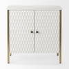 Savannah White Fir Veneer with Gold Metal Accent 2-Door Accent Cabinet, Cabinets & Chest by Mercana, 31.5" length x 15.75" width x 31.5" height thumbnail 4