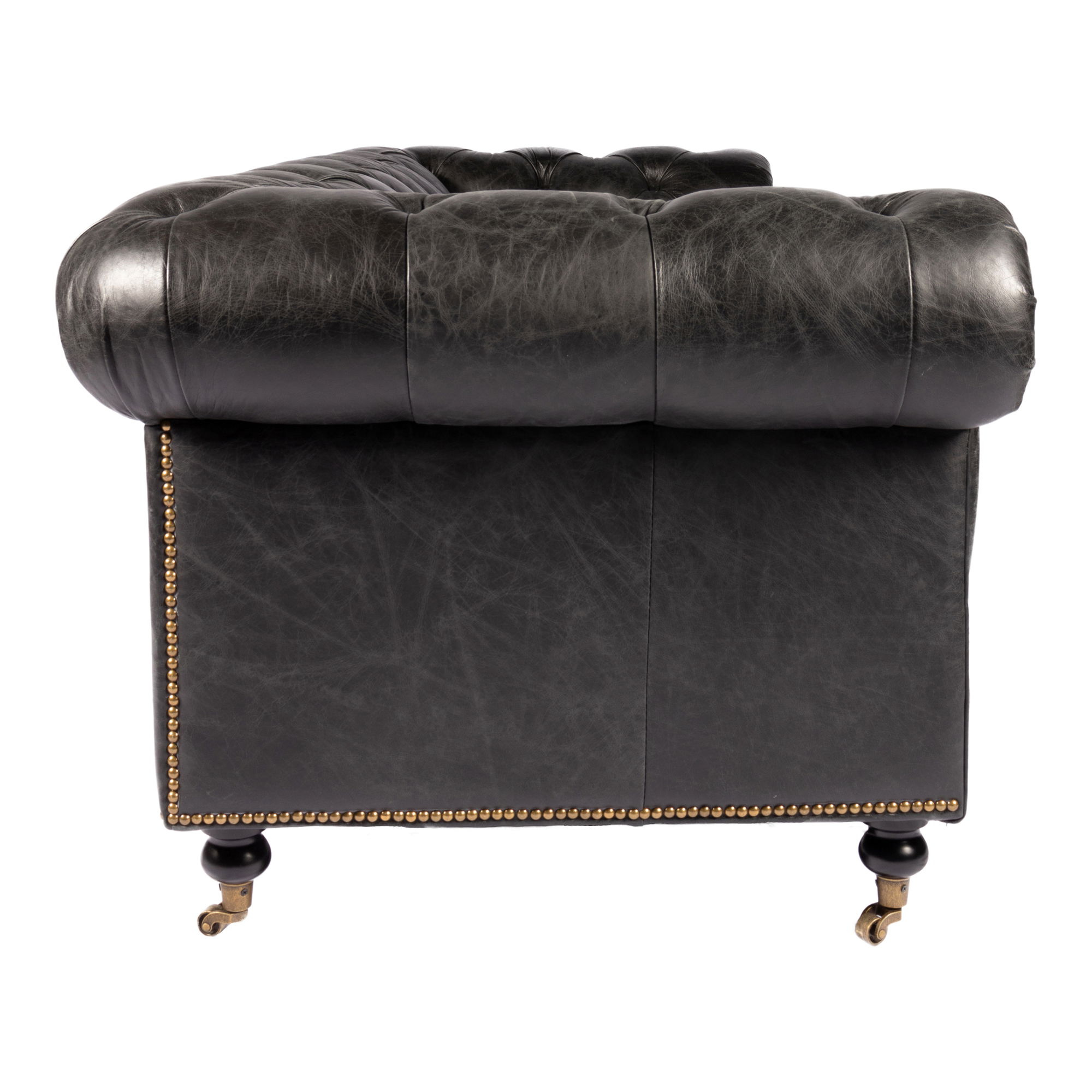 Birmingham Sofa Black Leather large image 