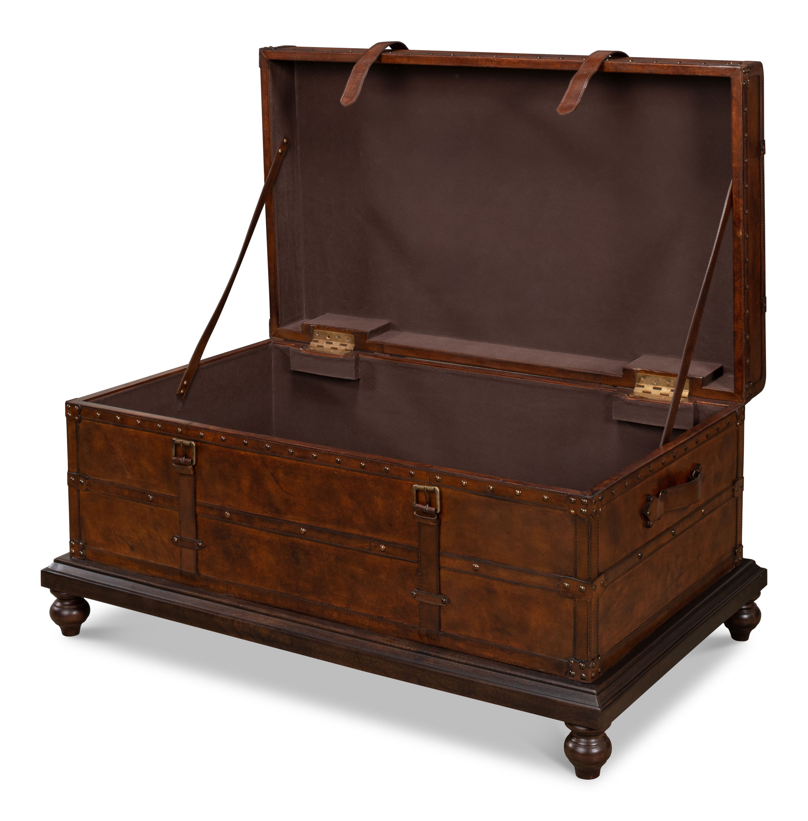 Laramie Trunk Coffee Table, by Sarreid, 43" length x 26" width x 20" height View 11