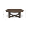 Joel Coffee Table Dark Brown, by Moe's Home, 42" width x 15" height x 42" depth thumbnail 11