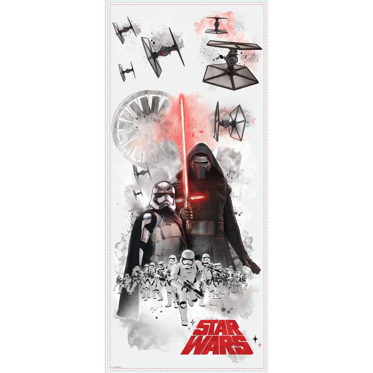 Star Wars The Force Awakens Ep VII Villians Burst Peel & Stick Giant Wall Decal, by York Wall, 3'3.6" length x 1'6" width x 7.6" depth