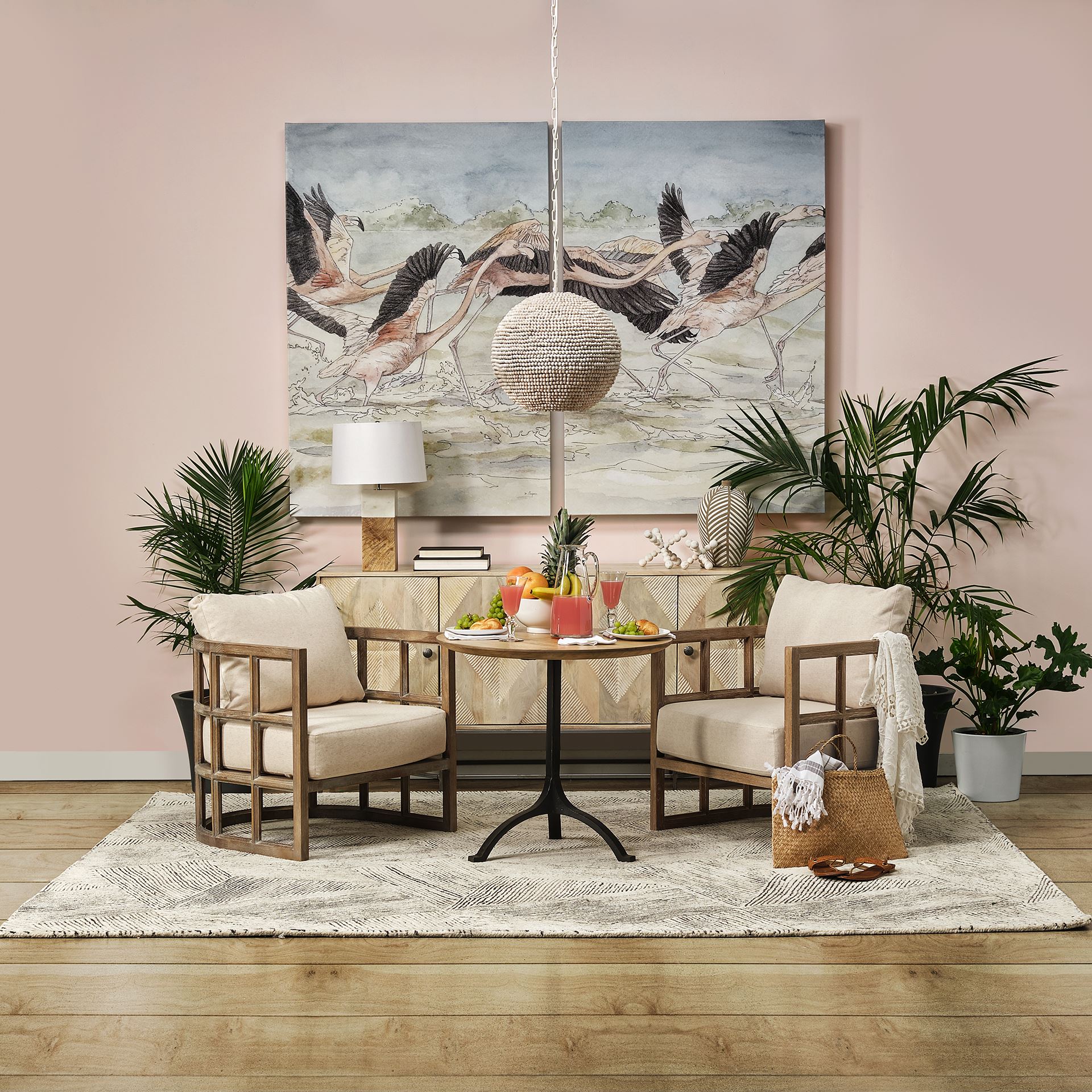 Skylar II Tan Fabric Covered Cushioned Demi-Lune Wooden Frame Accent Chair, by Mercana, 29" length x 29.75" width x 33.75" height View 3