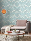 Tapestry Damask Teal Wallpaper thumbnail 1