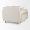 Roy II Beige Upholstered and Brown Wood Frame Arm Chair thumbnail 6