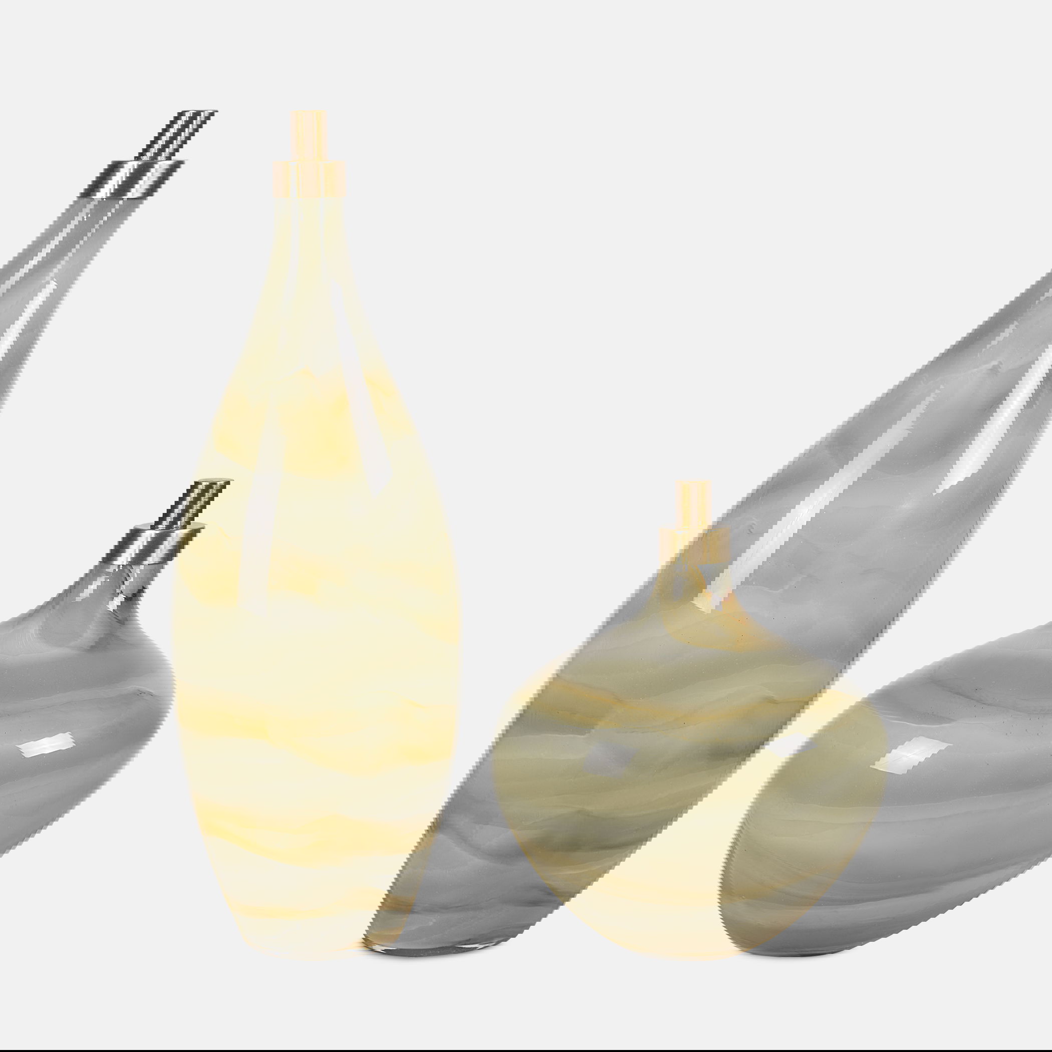 Cascade Glass Bottles Set/2, Decorative by Uttermost, 6.25" width x 21.25" height x 6.25" depth View 1