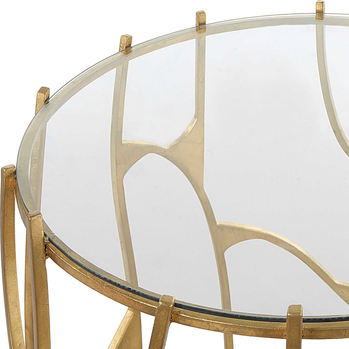 Ritual Round Gold Side Table, Side & End Table by Uttermost, 22.05" width x 25" height x 22.05" depth View 5