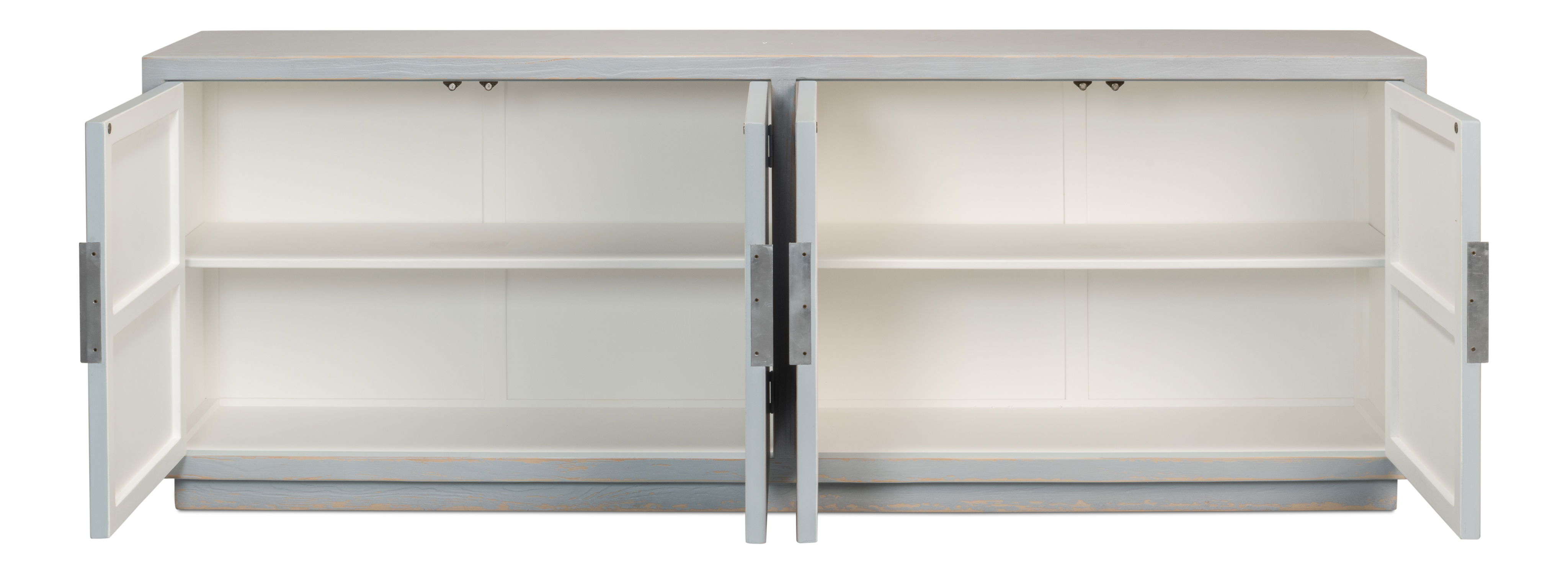 Maldives 4 Door Sideboard, Eros Blue, Cabinets & Sideboard by Sarreid, 94" length x 20" width x 34" height View 22