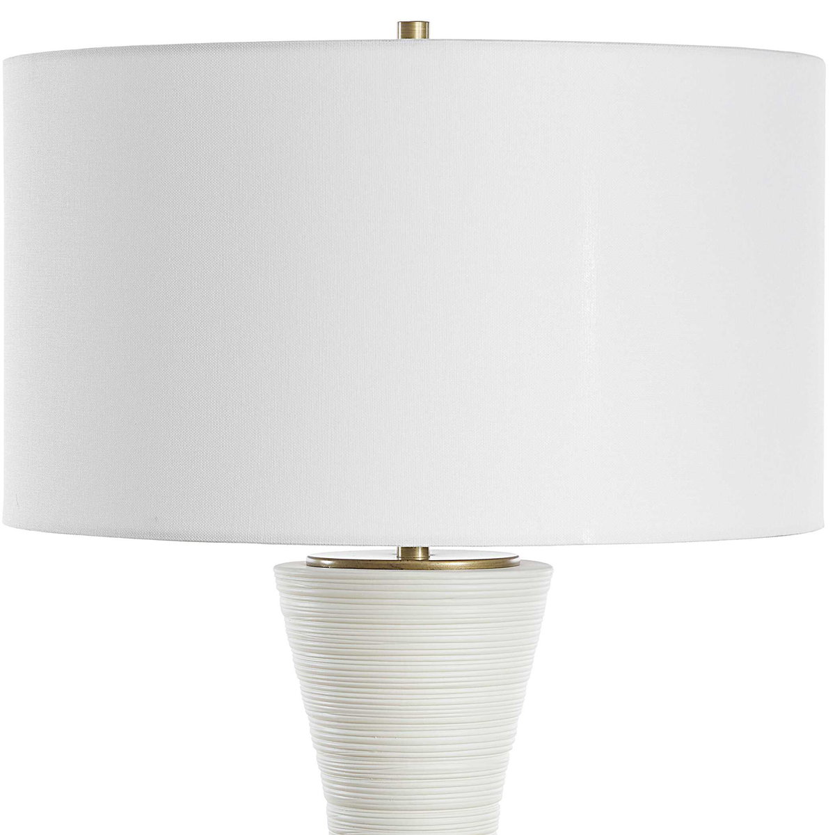 Ridgeline Matte White Table Lamp, by Uttermost, 18" width x 29.75" height x 18" depth View 6