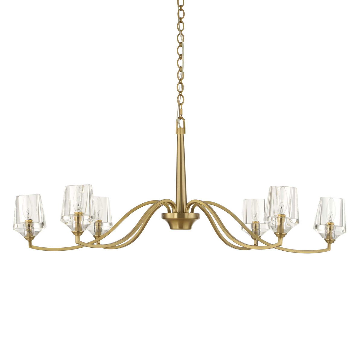 Barcelona 6 Light Brass Chandelier, Pendant by Uttermost, 15.5" height x 40.25" diameter View 3