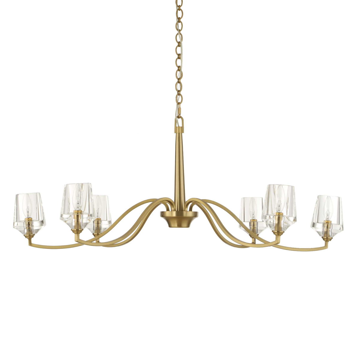 Barcelona 6 Light Brass Chandelier, Pendant by Uttermost, 15.5" height x 40.25" diameter View 3
