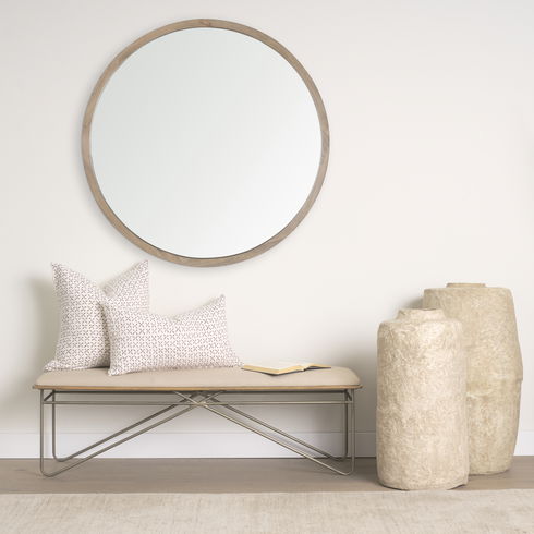 Jayden Cream with Merlot Print Linen Lumbar Decorative Pillow Cover