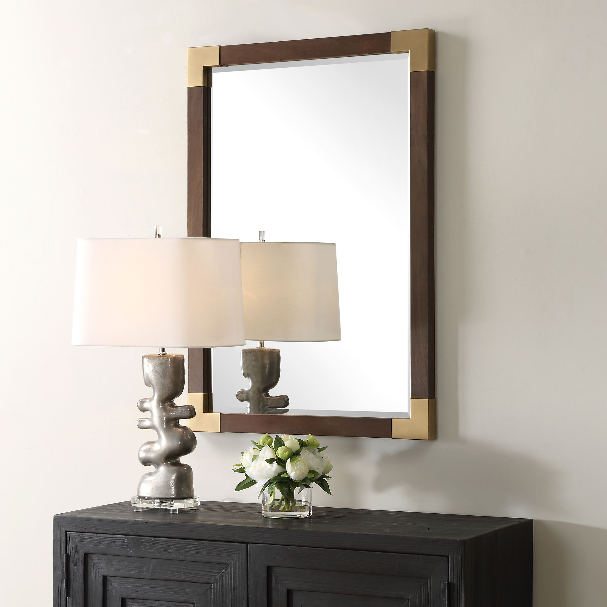 Rhea Walnut Mirror large image 